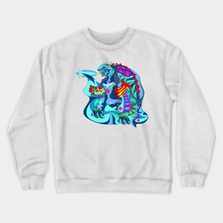 gamera the tortoise kaiju ecopop in mexican patterns art mutants Crewneck Sweatshirt